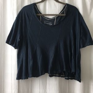Navy free people swing tee